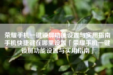 荣耀手机一键锁屏功能设置与实用指南手机快捷键在哪里设置「荣耀手机一键锁屏功能设置与实用指南」