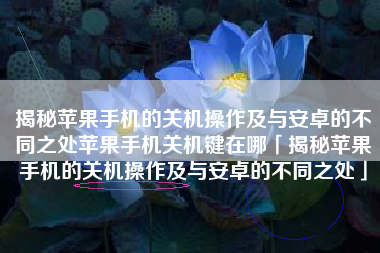 揭秘苹果手机的关机操作及与安卓的不同之处苹果手机关机键在哪「揭秘苹果手机的关机操作及与安卓的不同之处」