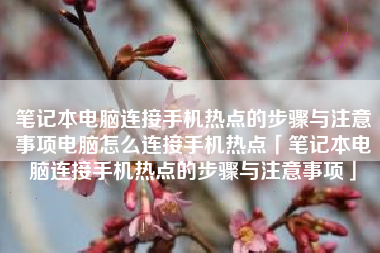 笔记本电脑连接手机热点的步骤与注意事项电脑怎么连接手机热点「笔记本电脑连接手机热点的步骤与注意事项」
