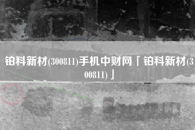 铂科新材(300811)手机中财网「铂科新材(300811)」 铂科新材(300811)手机中财网「铂科新材(300811)」