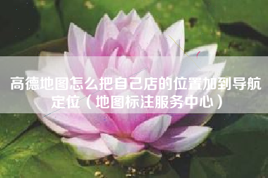 高德地图怎么把自己店的位置加到导航定位（地图标注服务中心）
