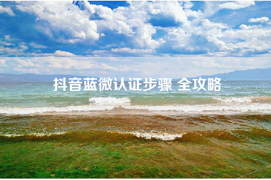抖音蓝微认证步骤 全攻略