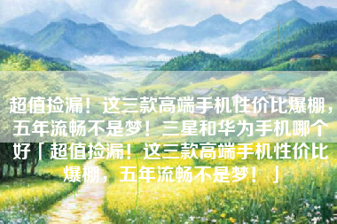 超值捡漏！这三款高端手机性价比爆棚，五年流畅不是梦！三星和华为手机哪个好「超值捡漏！这三款高端手机性价比爆棚，五年流畅不是梦！」