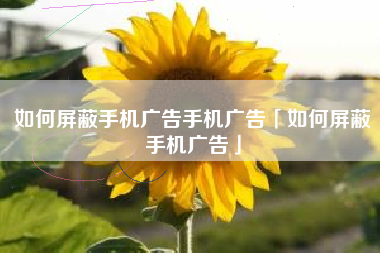 如何屏蔽手机广告手机广告「如何屏蔽手机广告」