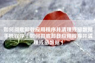 如何彻底卸载应用程序并清理残留数据手机程序「如何彻底卸载应用程序并清理残留数据」