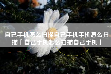 自己手机怎么扫描自己手机手机怎么扫描「自己手机怎么扫描自己手机」 自己手机怎么扫描自己手机手机怎么扫描「自己手机怎么扫描自己手机」