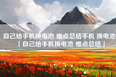 自己给手机换电池 难点总结手机 换电池「自己给手机换电池 难点总结」