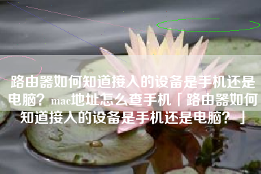 路由器如何知道接入的设备是手机还是电脑？mac地址怎么查手机「路由器如何知道接入的设备是手机还是电脑？」