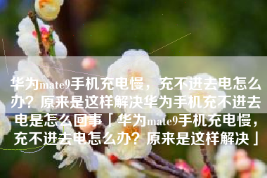 华为mate9手机充电慢，充不进去电怎么办？原来是这样解决华为手机充不进去电是怎么回事「华为mate9手机充电慢，充不进去电怎么办？原来是这样解决」