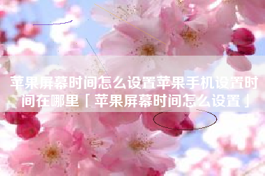苹果屏幕时间怎么设置苹果手机设置时间在哪里「苹果屏幕时间怎么设置」