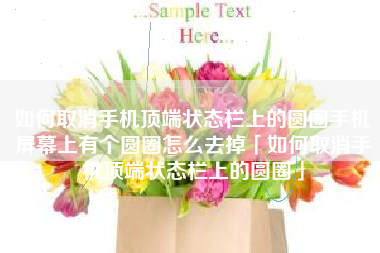 如何取消手机顶端状态栏上的圆圈手机屏幕上有个圆圈怎么去掉「如何取消手机顶端状态栏上的圆圈」 如何取消手机顶端状态栏上的圆圈手机屏幕上有个圆圈怎么去掉「如何取消手机顶端状态栏上的圆圈」