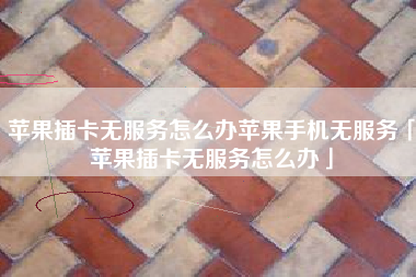 苹果插卡无服务怎么办苹果手机无服务「苹果插卡无服务怎么办」