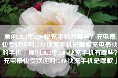 原创2022年120w快充手机有哪些？充电最快受欢迎的120W快充手机是哪款充电最快的手机「原创2022年120w快充手机有哪些？充电最快受欢迎的120W快充手机是哪款」