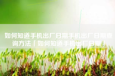 如何知道手机出厂日期手机出厂日期查询方法「如何知道手机出厂日期」