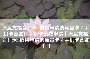 流量党福音！2024值得申请的流量卡／手机卡套餐！手机卡免费申请「流量党福音！2024值得申请的流量卡／手机卡套餐！」