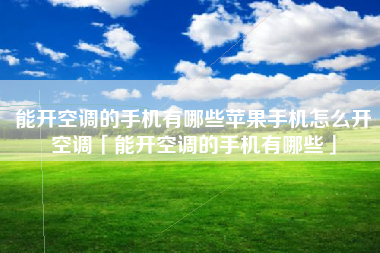 能开空调的手机有哪些苹果手机怎么开空调「能开空调的手机有哪些」