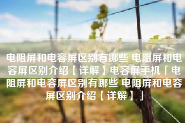电阻屏和电容屏区别有哪些 电阻屏和电容屏区别介绍【详解】电容屏手机「电阻屏和电容屏区别有哪些 电阻屏和电容屏区别介绍【详解】」