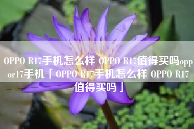OPPO R17手机怎么样 OPPO R17值得买吗oppor17手机「OPPO R17手机怎么样 OPPO R17值得买吗」