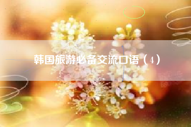 韩国旅游必备交流口语（4）