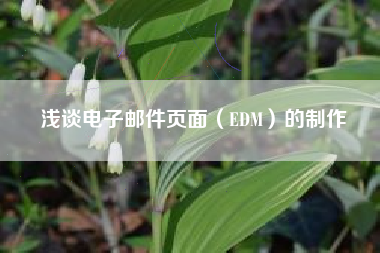 浅谈电子邮件页面（EDM）的制作