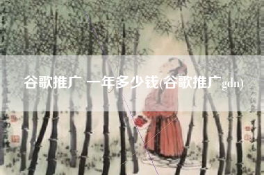 谷歌推广 一年多少钱(谷歌推广gdn)