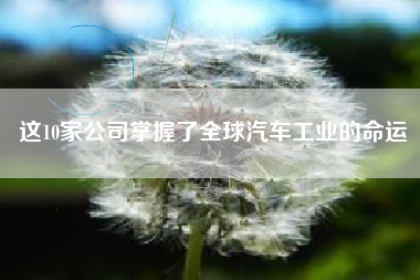 这10家公司掌握了全球汽车工业的命运