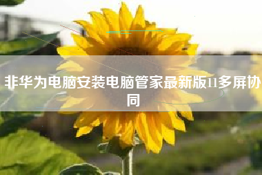 非华为电脑安装电脑管家最新版11多屏协同