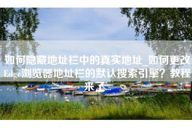 如何隐藏地址栏中的真实地址_如何更改Edge浏览器地址栏的默认搜索引擎？教程来了...