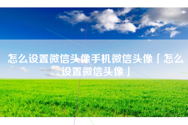 怎么设置微信头像手机微信头像「怎么设置微信头像」