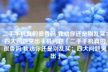 二手手机真的很香吗 我劝你还是别乱买：四大问题突出手机问题「二手手机真的很香吗 我劝你还是别乱买：四大问题突出」
