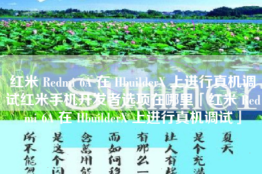 红米 Redmi 6A 在 HbuilderX 上进行真机调试红米手机开发者选项在哪里「红米 Redmi 6A 在 HbuilderX 上进行真机调试」