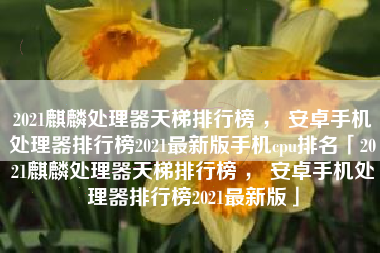 2021麒麟处理器天梯排行榜 ， 安卓手机处理器排行榜2021最新版手机cpu排名「2021麒麟处理器天梯排行榜 ， 安卓手机处理器排行榜2021最新版」