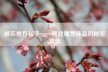 被芯推荐知乎——寻找理想床品的秘密武器