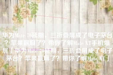 华为Mate 70延期，三折叠屏成了电子茅台？苹果赢麻了？带你了解Mate XT手机爆屏「华为Mate 70延期，三折叠屏成了电子茅台？苹果赢麻了？带你了解Mate XT」