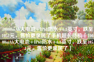 10000mAh大电池+IP68防水+6.8英寸，跌至1051元，售价更亲民了手机超长待机「10000mAh大电池+IP68防水+6.8英寸，跌至1051元，售价更亲民了」