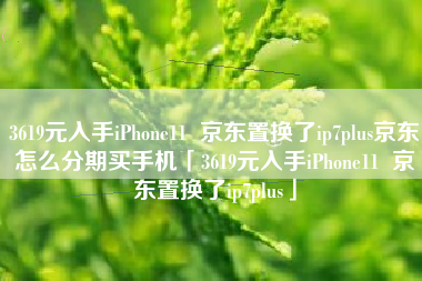 3619元入手iPhone11  京东置换了ip7plus京东怎么分期买手机「3619元入手iPhone11  京东置换了ip7plus」