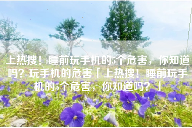 上热搜!睡前玩手机的5个危害,你知道吗?玩手机的危害「上热搜!睡前玩手机的5个危害,你知道吗?」 上热搜!睡前玩手机的5个危害,你知道吗?玩手机的危害「上热搜!睡前玩手机的5个危害,你知道吗?」