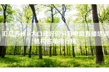 汇总苏州10大口碑好的抖音电商直播培训机构名单排行榜