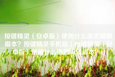 按键精灵(安卓版)使用什么语言编辑脚本?按键精灵手机版「按键精灵(安卓版)使用什么语言编辑脚本?」 按键精灵(安卓版)使用什么语言编辑脚本?按键精灵手机版「按键精灵(安卓版)使用什么语言编辑脚本?」